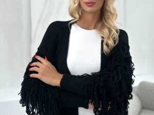 Kardigan z Frędzlami Dorothy Czarny