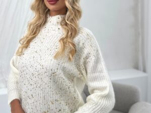 Sweter z Półgolfem Lilou Biały