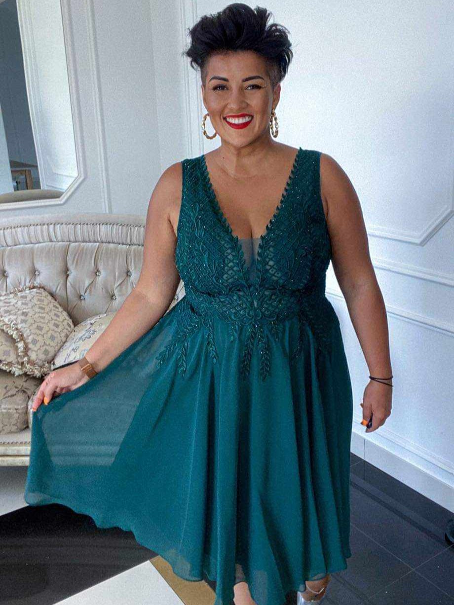 Sukienka Queen Krótka Butelkowa Zieleń