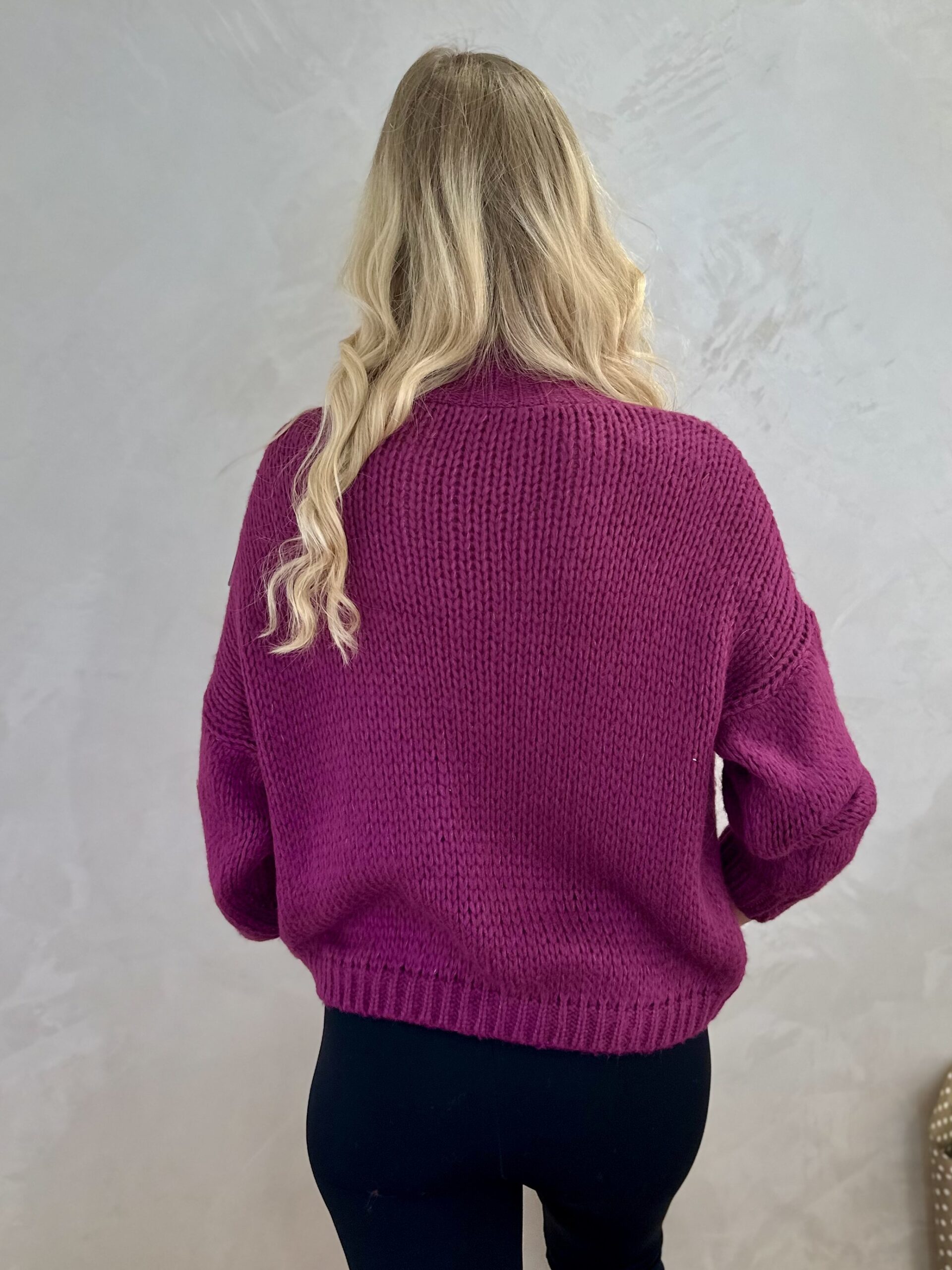 Sweter z Półgolfem Gładki Fioletowy 3 Sweter z Półgolfem Gładki Fioletowy - Image 3