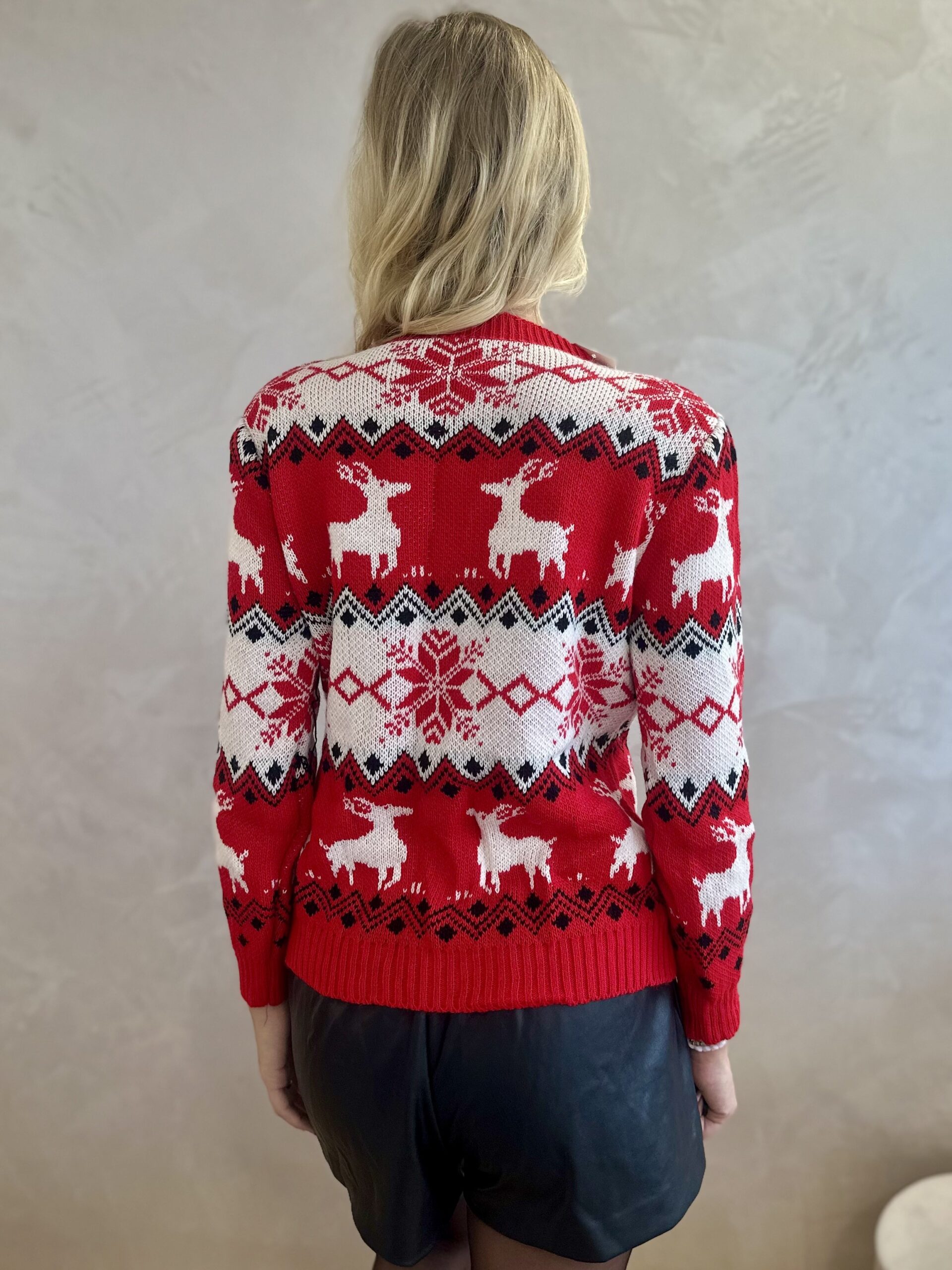 Sweter Świąteczny W Renifery Czerwony 7 Sweter Świąteczny W Renifery Czerwony - obrazek 7