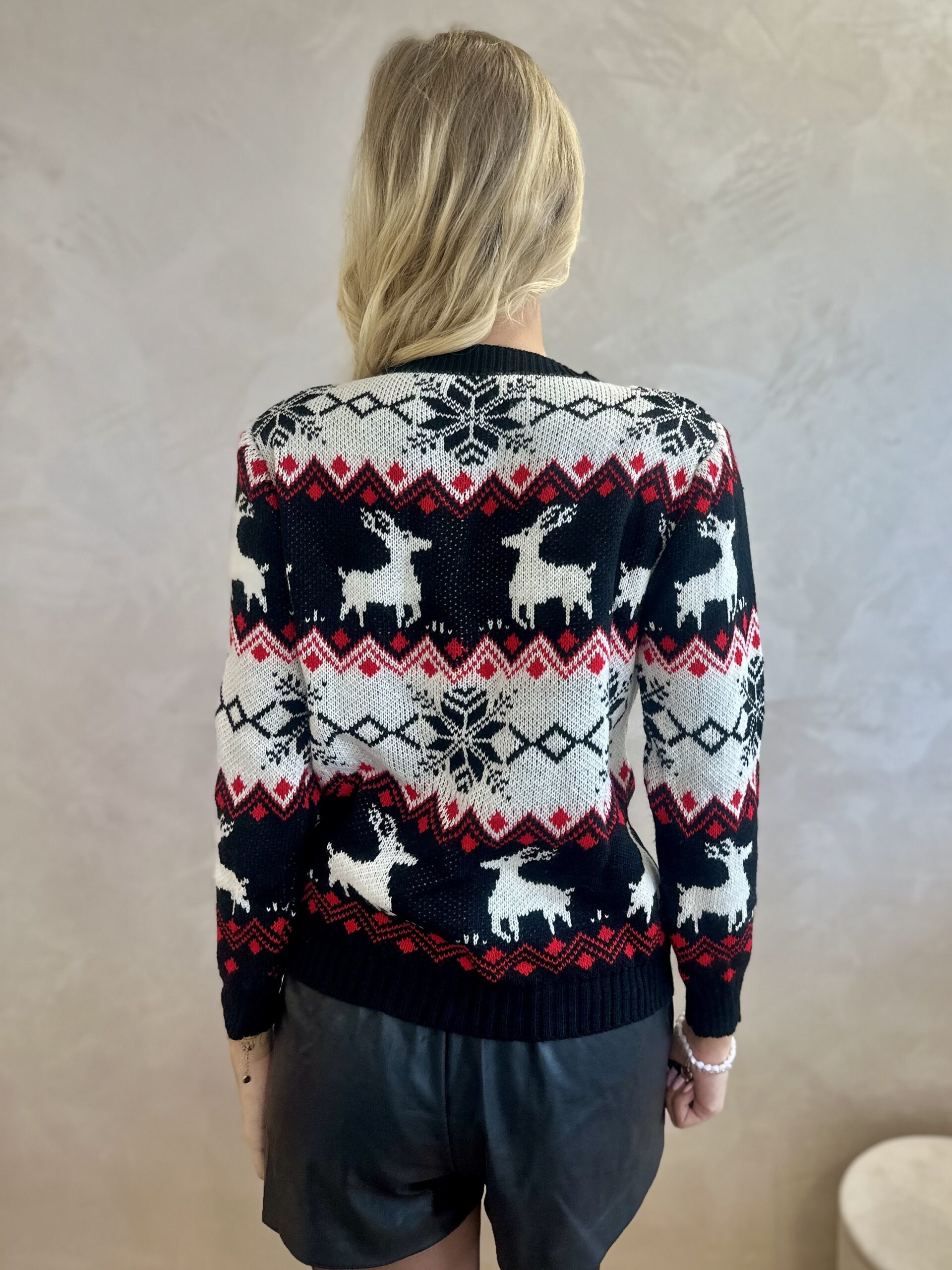 Sweter Świąteczny W Renifery Czarny 7 Sweter Świąteczny W Renifery Czarny - Image 7