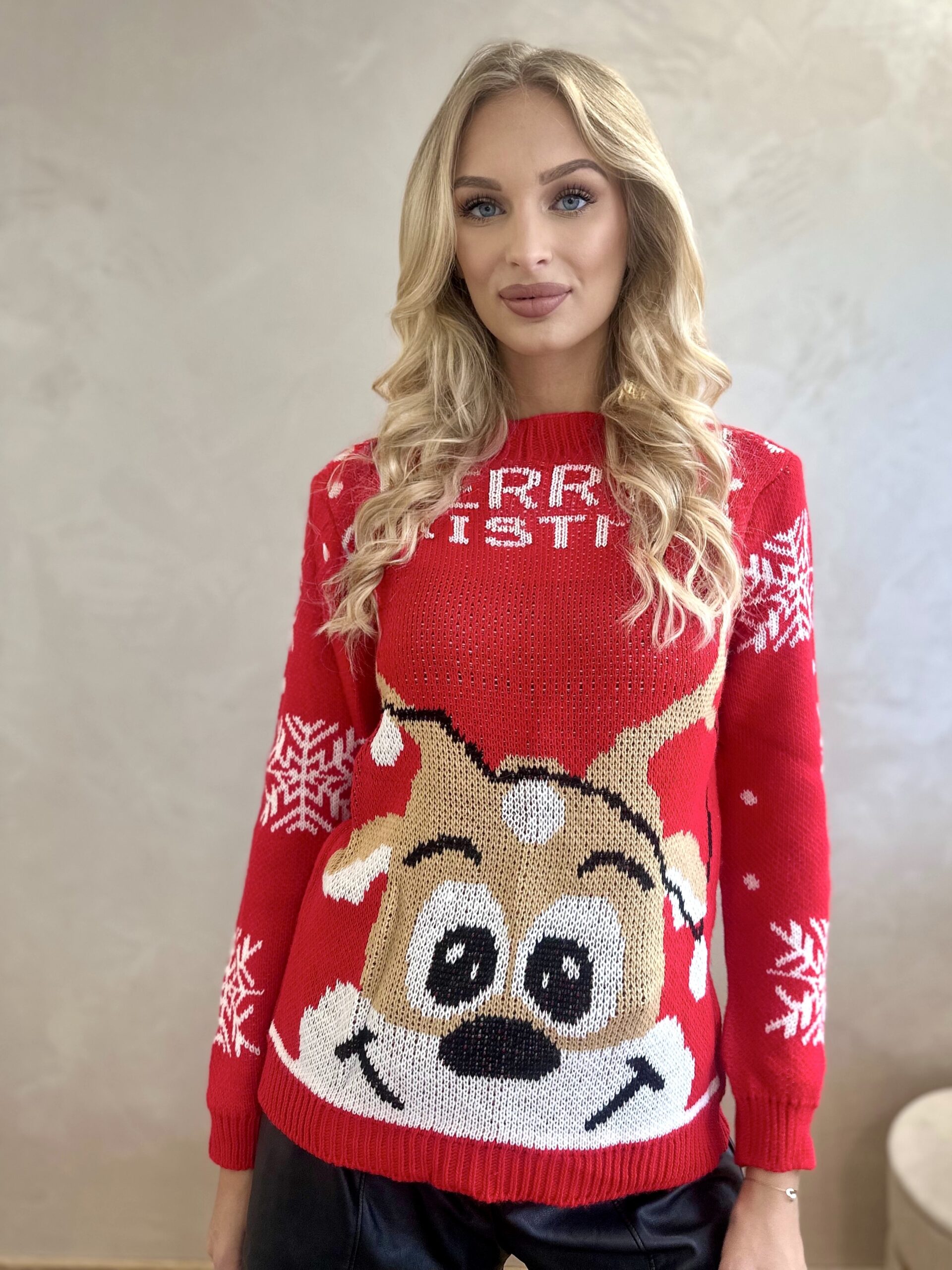 Sweterek Merry Christmas Renifer Czerwony 5 Sweterek Merry Christmas Renifer Czerwony - Image 5