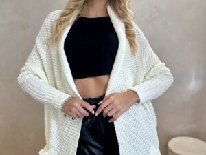 Kardigan Asymetryczny Moi Ecru