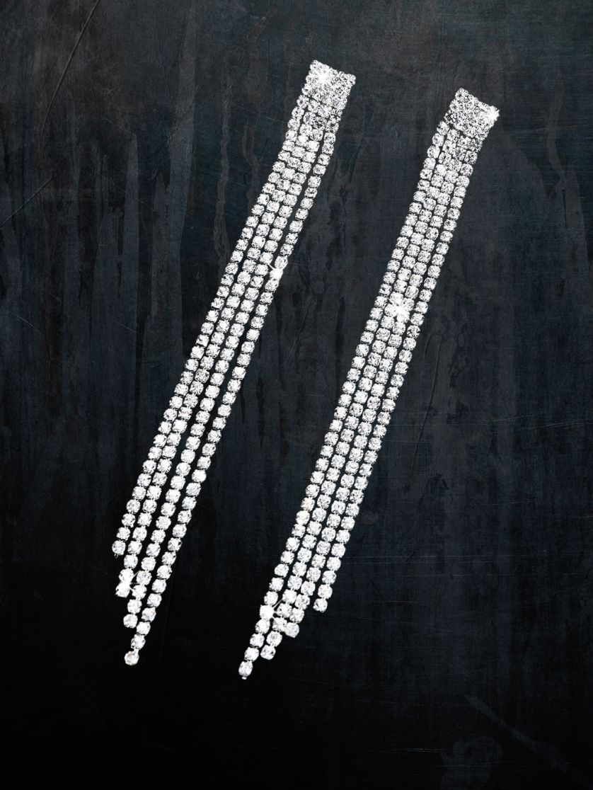 Kolczyki Wiszące Srebrne Długie na Studniówkę