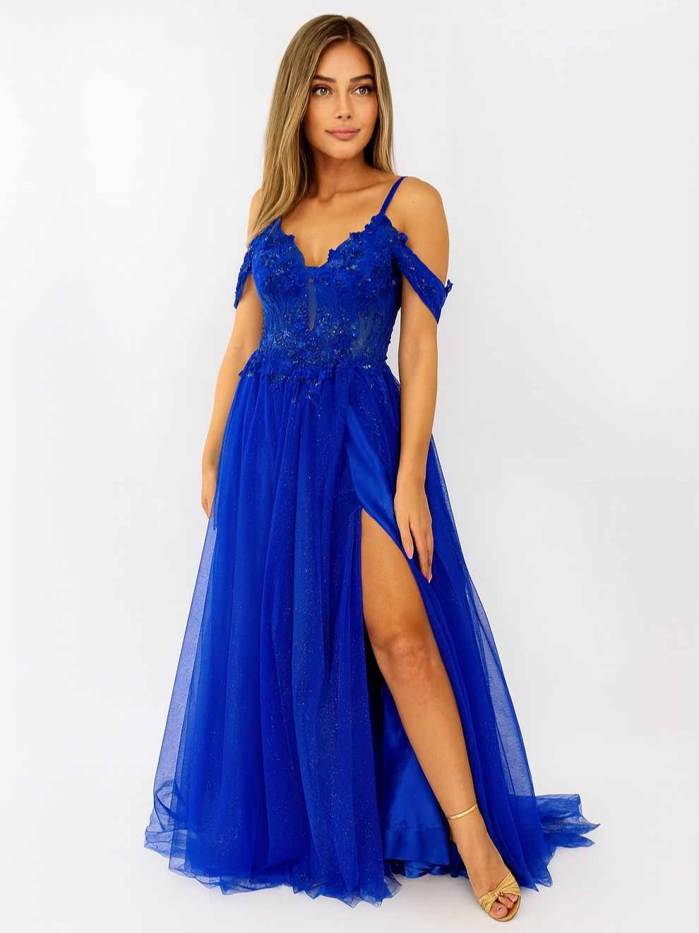 Sukienka Maxi Tiulowa Gorsetowa Inez Chabrowa