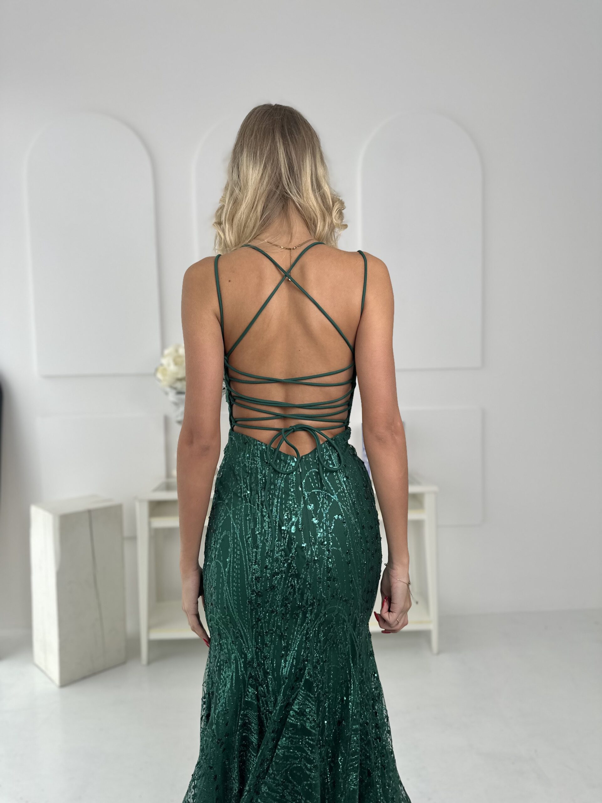 Sukienka tiulowa typu rybka zielona