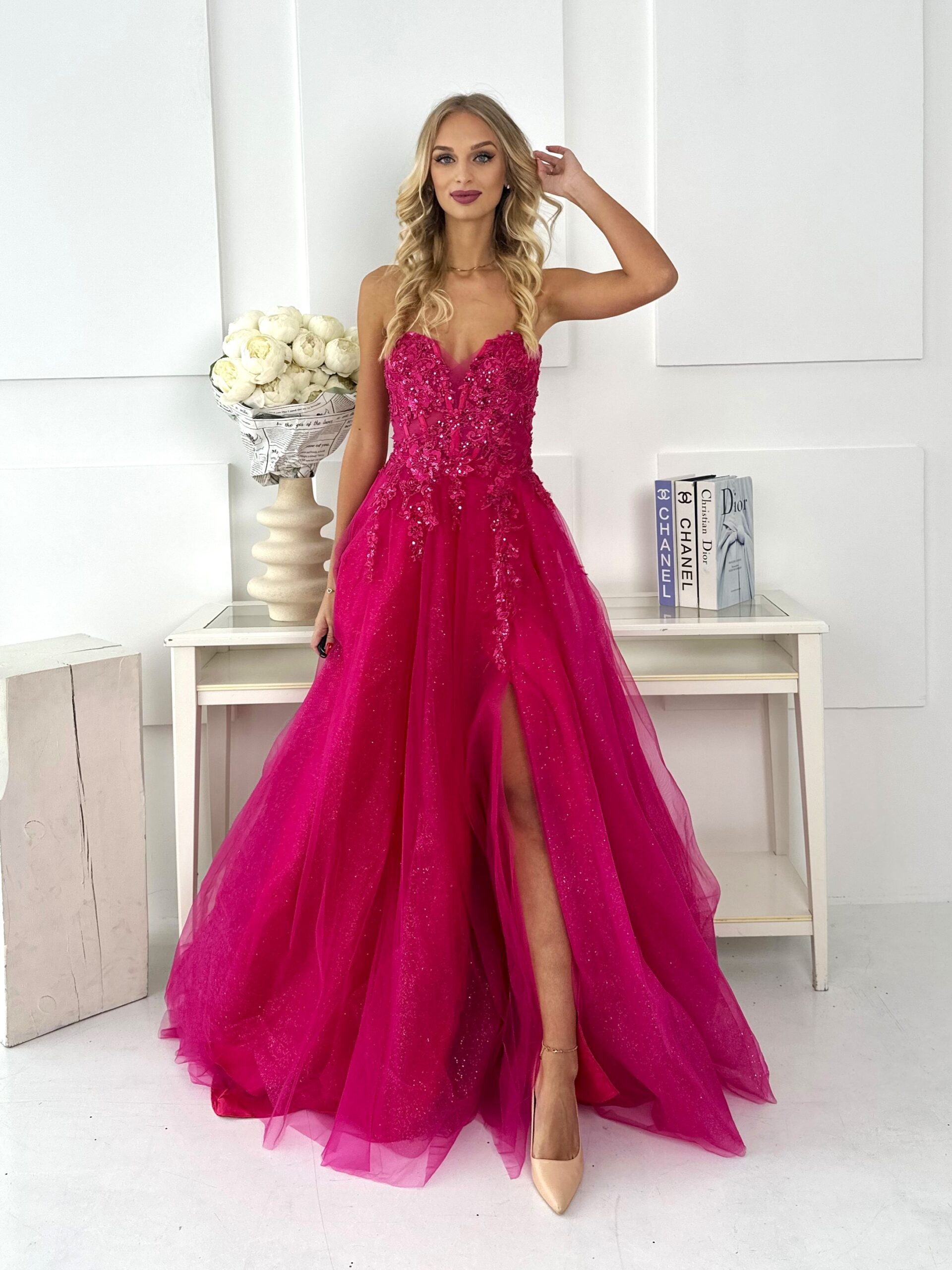 Sukienka Tiulowa Gorsetowa Fuksja Limoncello 4 Sukienka Tiulowa Gorsetowa Fuksja Limoncello - Image 4