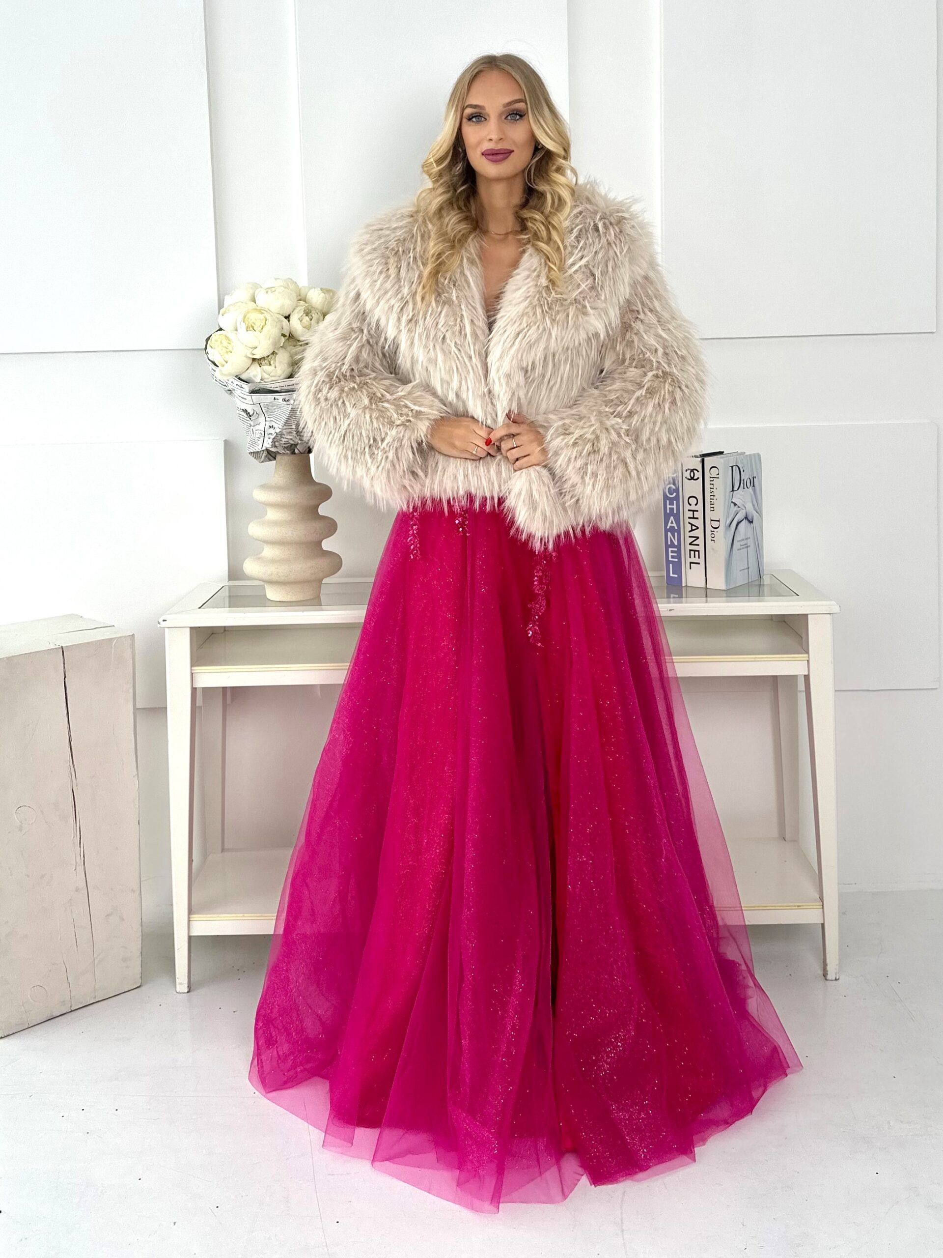 Sukienka Tiulowa Gorsetowa Fuksja Limoncello 3 Sukienka Tiulowa Gorsetowa Fuksja Limoncello - Image 3