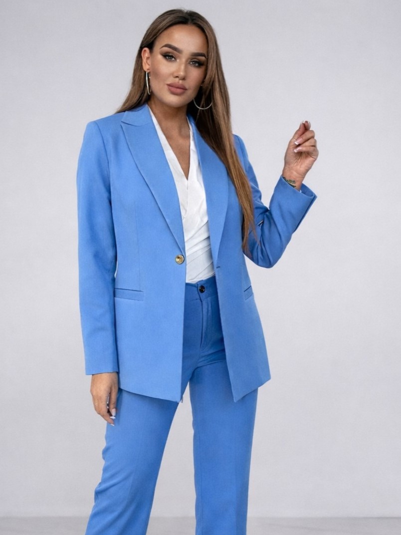 Marynarka Z Ozdobnymi Guzikami Błekitna