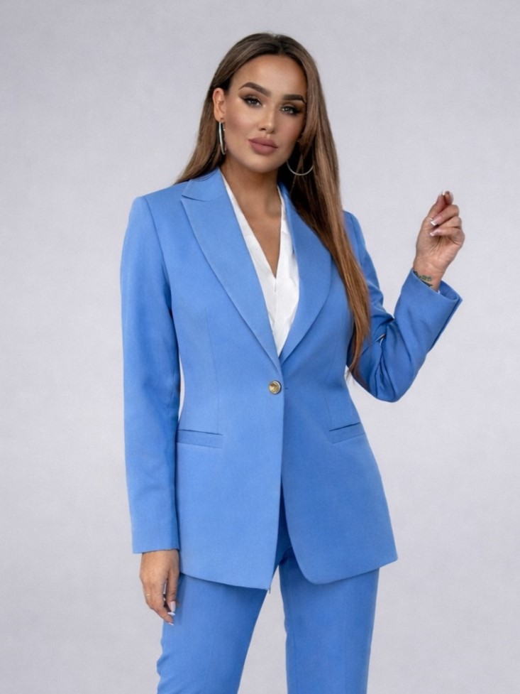 Marynarka Z Ozdobnymi Guzikami Błekitna