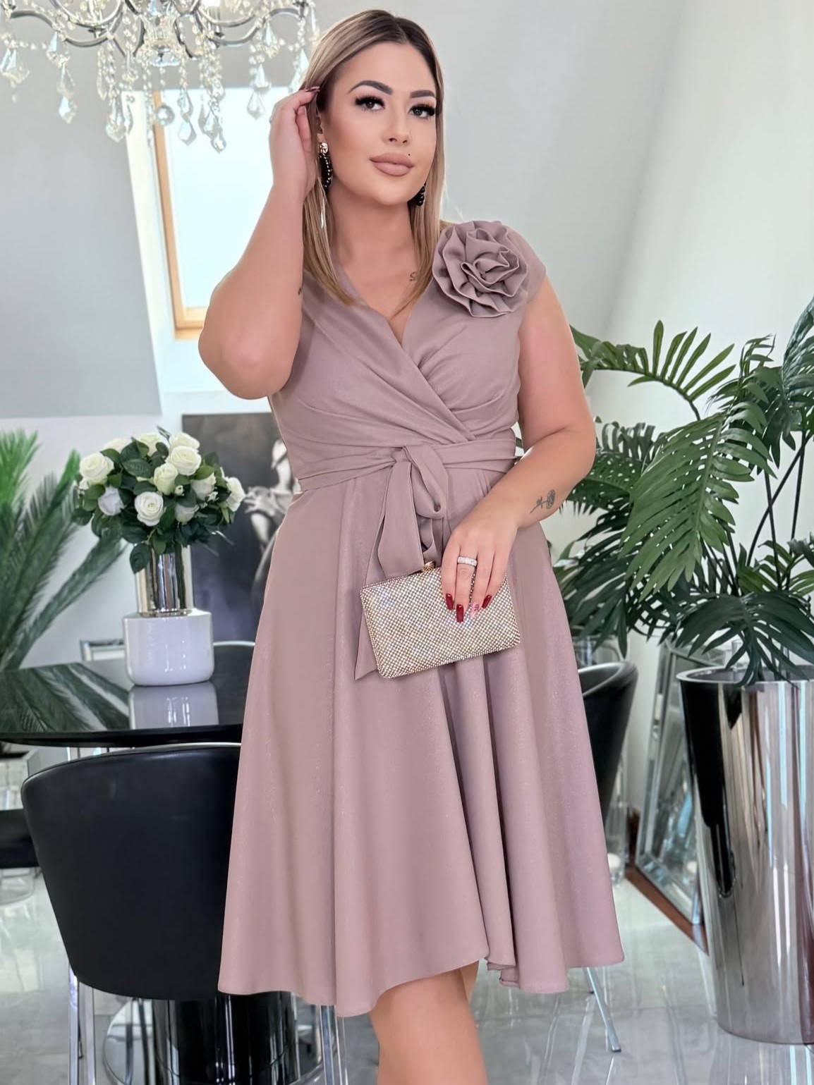 Sukienka Krótka Nina Cappucino