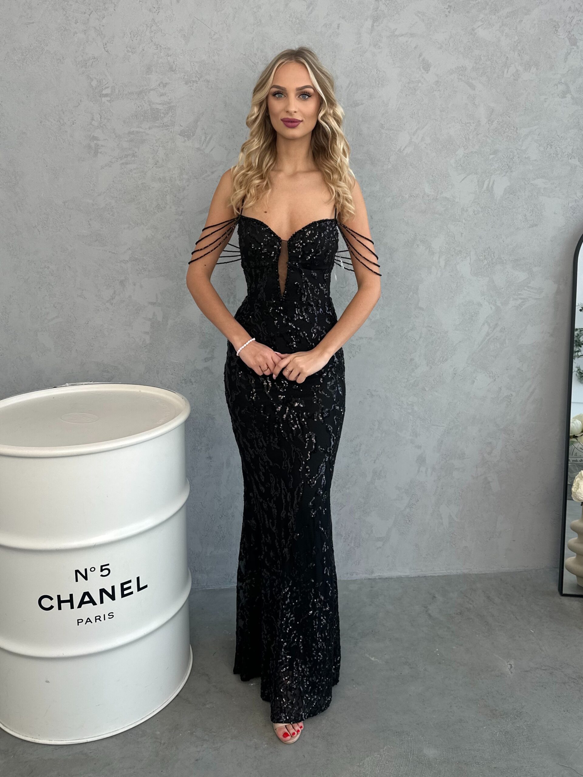 Sukienka Cekinowa Starlight Czarna