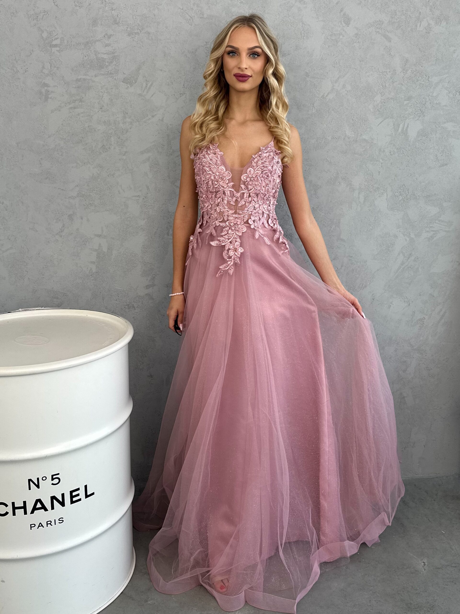 Sukienka Długa Tiulowa Maison Wrzosowa