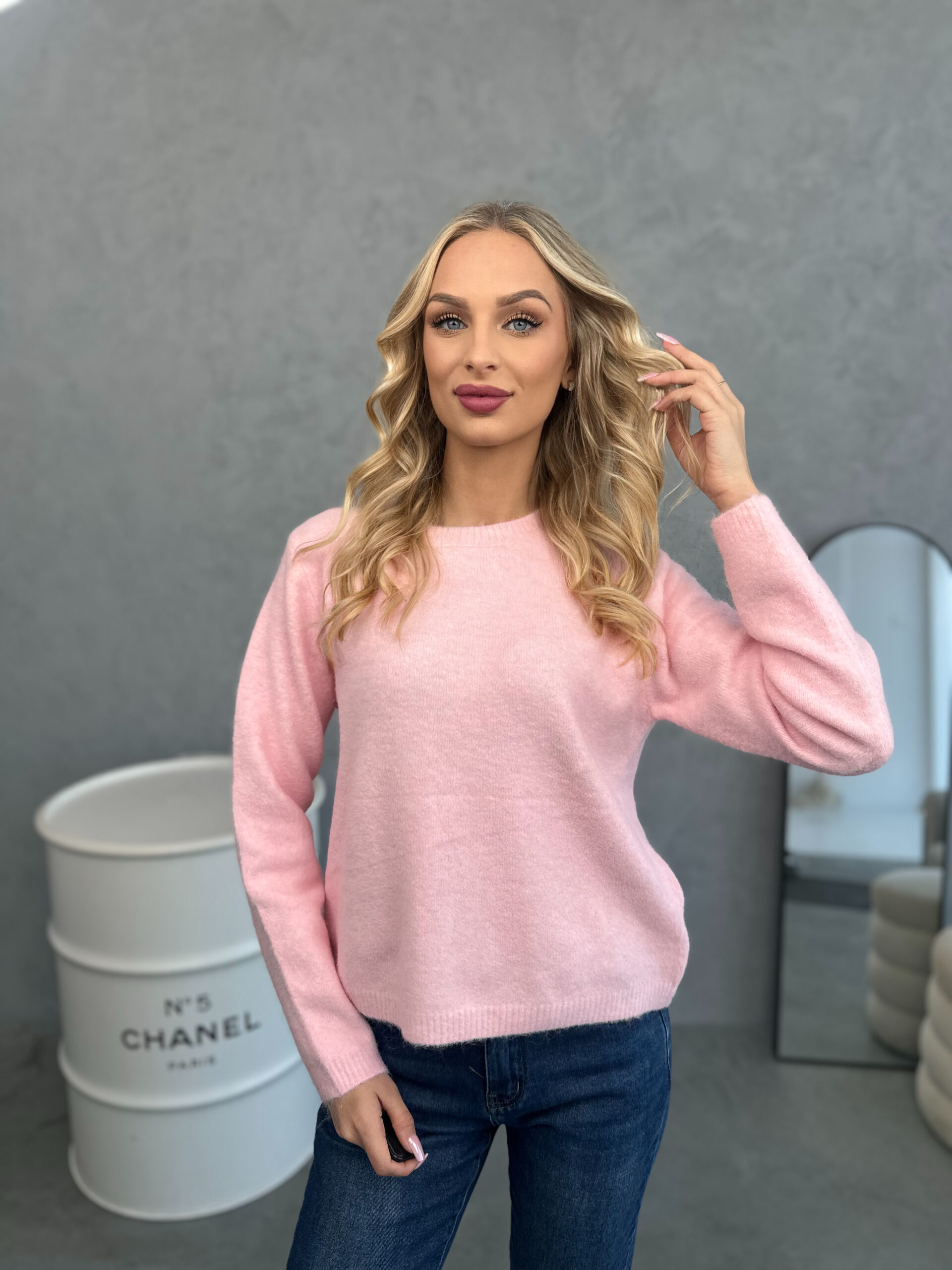 Sweter Kokardki Różowy