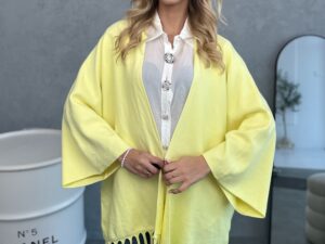 Narzutka Żółta Anna Z Frędzlami