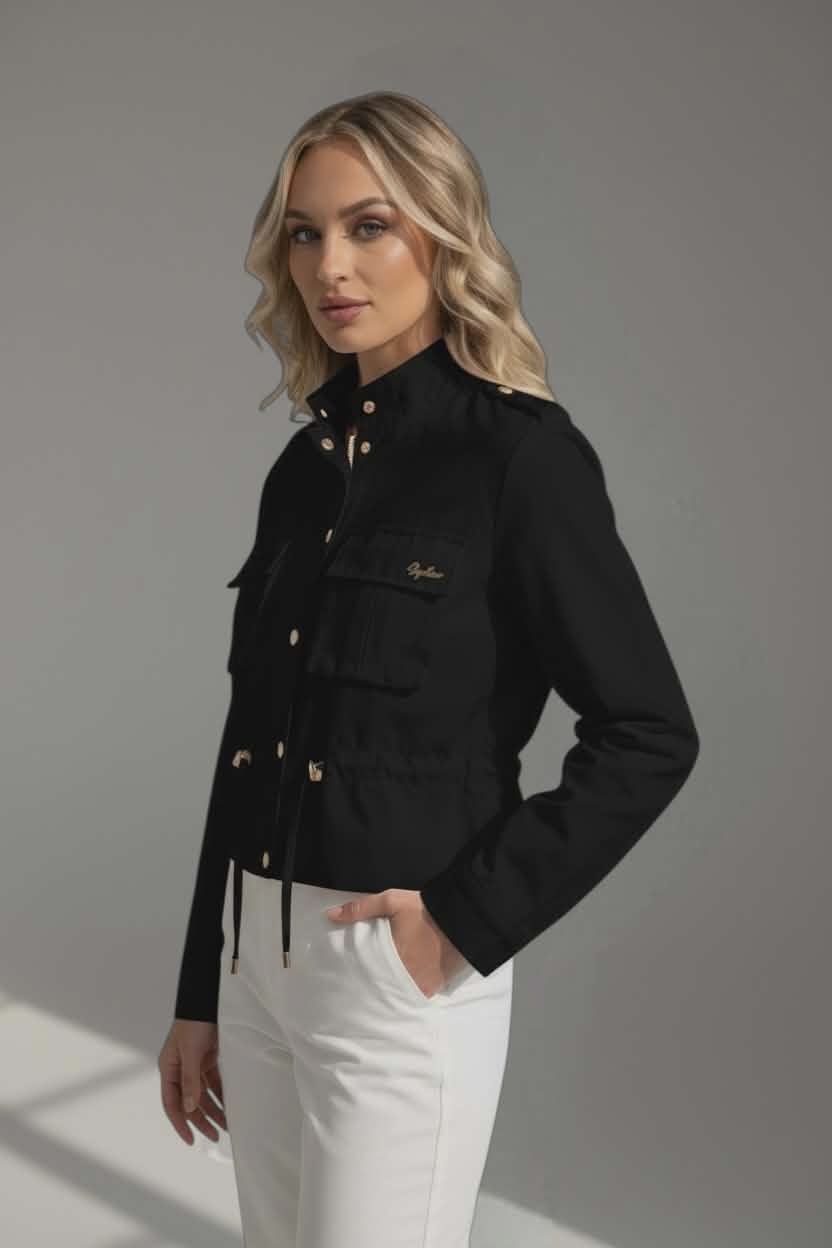 Krótka Wiosenna Parka Rivia Czarna