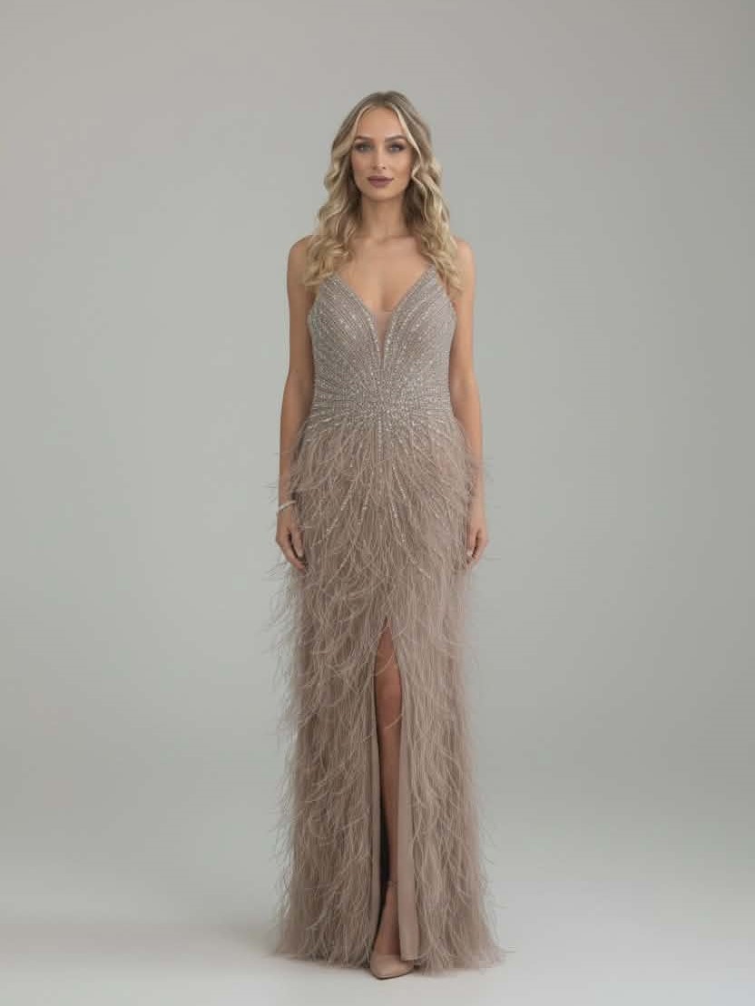 Suknia z Piórkami Melody Cappucino