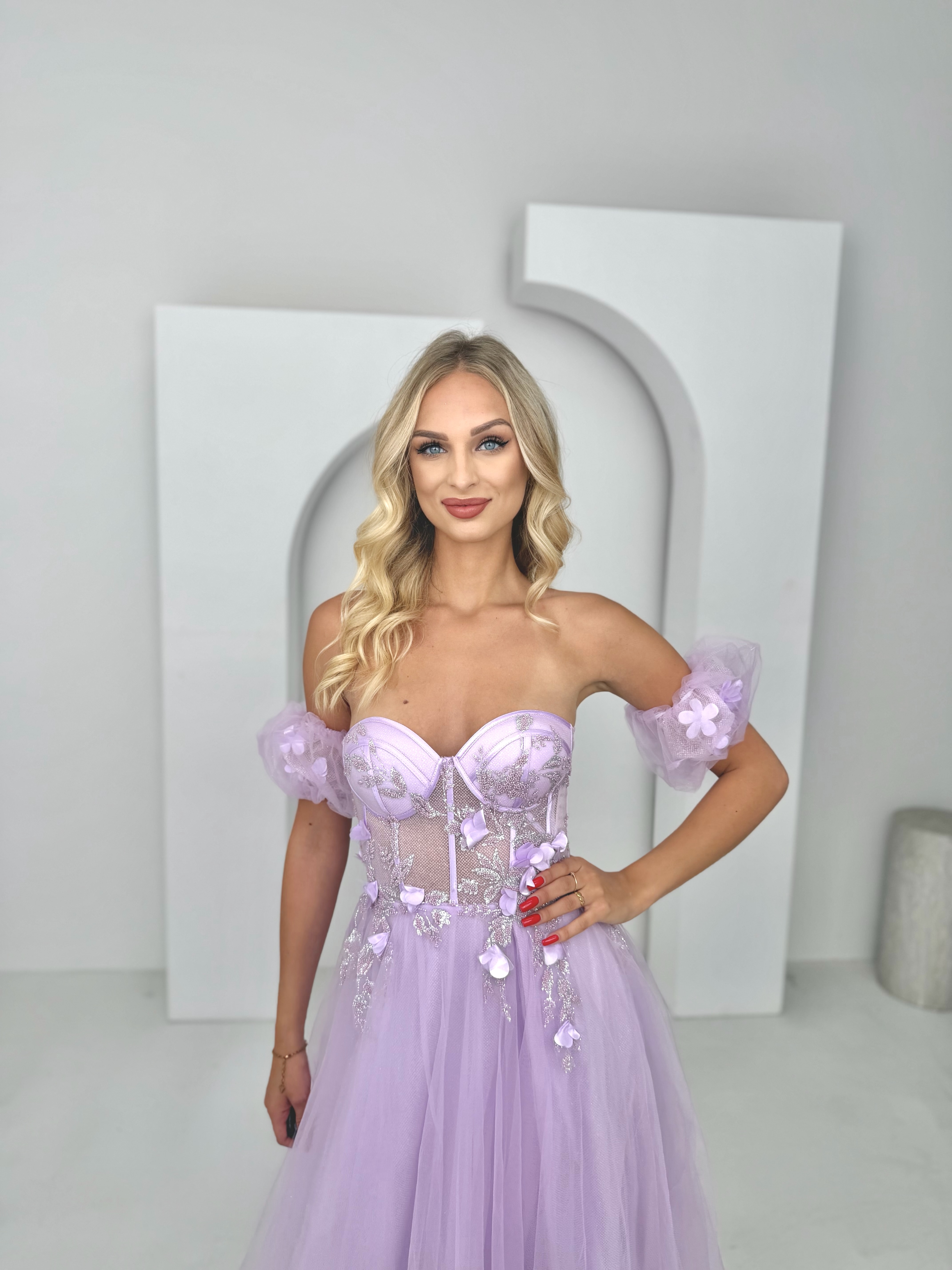 Sukienka Maxi Tiulowa Gorsetowa Vanessa Lilac 3 Sukienka Maxi Tiulowa Gorsetowa Vanessa Lilac - obrazek 3
