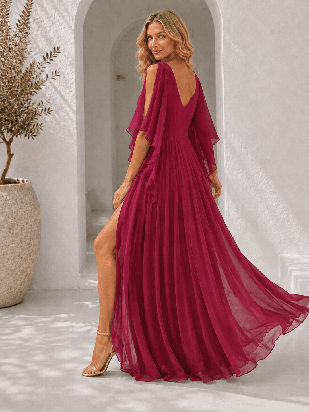 sukienka nemi rozkloszowana zwiewna z rekawkiem od madelinefashion 5